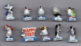 Série Complète 10 Fèves Brillantes HAPPY FEET 2006 Pingouins PINGOUIN/ Manchot - Dessins Animés