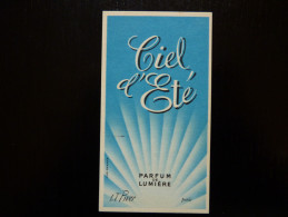 CARTE PARFUMÉE - PIVER - CIEL D'ETE - PARFUM DE LUMIERE - - Profumeria Antica (fino Al 1960)