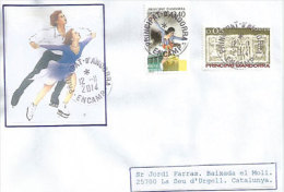 ANDORRE.le Patinage Sur Glace,belle Lettre Adressée En Catalogne, Postée Du Village D´Encamp. - Storia Postale