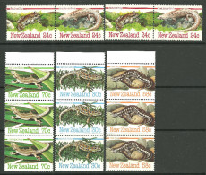 Nouvelle-Zélande Bande Des Timbres Neufs Sans Charniére Avec Des Taches  AMPHIBIANS AND REPTILES - Unused Stamps