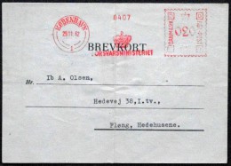Denmark 1962 Postcards 29-11-1962 FOSVARMINISTERIET  ( Lot 4228   ) - Covers & Documents