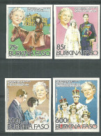 Burkina Faso Non-dentelé Neufs Sans Charniére Series Complet, IMPERFORATED MINT NEVER HINGED, 85TH BIRTHDAY OF QUEEN MOT - Burkina Faso (1984-...)