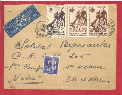 Y&T N°13X2+19   DAKAR  Vers FRANCE - Covers & Documents