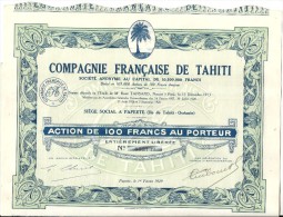 COMPAGNIE FRANCAISE DE TAHITI - Tourisme