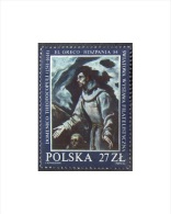 RELIGION HOLY MEN ST.FRANCIS ART EL GRECO 'ECSTASY OF ST.FRANCIS'  Poland 1984 MNH Mi 2912 STAMP EXPOSITION ESPANA 84 - Theologians