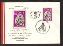 KUNST  ART SCULPTURE Saint Matthew RELIGION HOLY MEN ST.MATTHEW AUSTRIA 1971 MI 1363  SC 898 FDC - Theologen