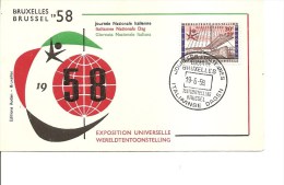 Exposition De Bruxelles -1958( FDC Des Journées Italiennes à Voir) - 1958 – Brussels (Belgium)