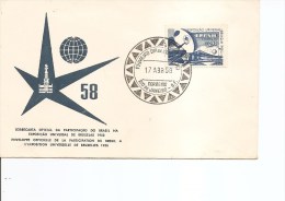 Exposition De Bruxelles -1958 ( FDC Du Brésil à Voir) - 1958 – Bruselas (Bélgica)