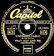 78 Trs  25 Cm  Capitol CL. 13696 - état B -  BILLY MAY - UNFORGET TABLE - SILVER AND GOLD - 78 Rpm - Gramophone Records