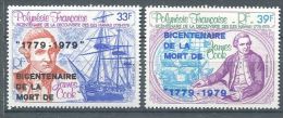 135 POLYNESIE 1979 - James Cook Avec Surcharge (Yvert A 142/43) Neuf ** (MNH) Sans Trace De Charniere - Unused Stamps