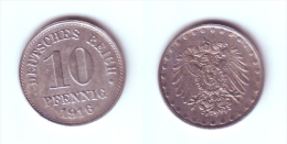 Germany 10 Pfennig 1916 F WWI Issue - 10 Pfennig