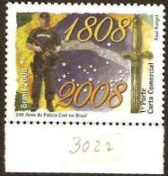 BRAZIL #3046  -    200th Anniversary  Of The  Civil Police - 2008  Mint - Unused Stamps