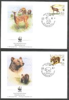 MR120fb WWF ZOOGDIEREN HERTEN BEER BEREN BEAR DEER ROTHIRSCH BRAUNBÄR MAMMALS ITALIA 1991 FDC´S - FDC
