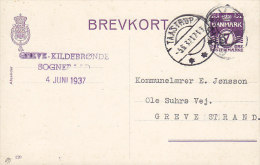 Denmark Postal Stationery Ganzsache Entier 7 Øre (120) Star Cds. GREVE (Taastrup) 1937 (2 Scans) - Interi Postali