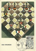 ECHEC  CHESS JEU ECHECS 1 ER JOUR 1966 LE HAVRE TIMBRE POSTE CARTE MAXIMUM  IL. R GENOT - Chess