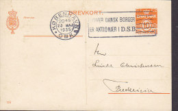 Denmark Postal Stationery Ganzsache Entier 10 Øre (115) D.S.B. (Danish Rail) Slogan KØBENHAVN Omk. 1935(2 Scans) - Ganzsachen