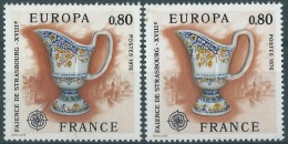 Variété : N° 1877 Europa Faïencerie Strasbourg Ombre Gris-orange Et Jaune Déplacé Au Lieu De Brun-orange + Normal  ** - Nuovi