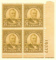 USA SC #640 MNH PB4  1927 8c Grant  #19377, CV $20.00 - Numéros De Planches