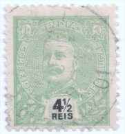 Portoguese India 1898-1903 King Carlos 4 1/2 Reis  - Used - Scott #203 - Inde Portugaise