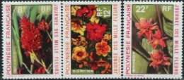 FN1253 Polynesia 1971 Flowers 3v MNH - Unused Stamps