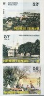 FN1287 Polynesia 1986 Building Harbor Scenery Imperf 3v MNH - Unused Stamps