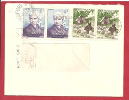 Y&T N°493X2+494X2 MONTE CARLO  Vers FRANCE     Le    1953 - Storia Postale