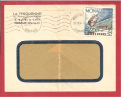 Y&T N°391 Sur LETTRE MONTE CARLO       Le    1954 - Lettres & Documents