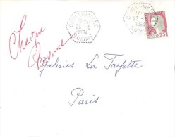 2011 COULLEMELLE Somme Lettre Entière Yv 1263 Marianne 0,25 F Decaris Ob Hexagone Pointillé Agence Postale Lautier F7 - Brieven En Documenten