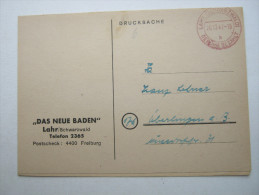 1947, LAHR  , Gebühr Bezahlt , Klarer Stempel Auf Karte - Autres & Non Classés