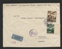 SLOVAKIA, AIRPOST COVER 1943 FROM Stubnanskie Teplice TO PRATTELN SWITZERLAND - Cartas & Documentos