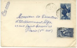 N°38+36 Sur Lettre  De Grand Bassan Du 9-11-50 Pour Paris - Briefe U. Dokumente