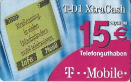 Telefonkarte.- Duitsland.  T-D1 XtraCash. 15 €. 29.34 DM. Telefonguthaben. T...Mobile. 2 Scans - Cellulari, Carte Prepagate E Ricariche