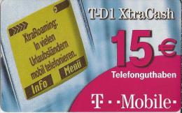 Telefonkarte.- Duitsland.  T-D1 XtraCash. 15 €.  Telefonguthaben. T...Mobile.  2 Scans - [2] Móviles Tarjetas Prepagadas & Recargos