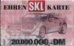 DE.- Telefonkarte.- Duitsland. Ehren SKL Karte. 20.000.000,-- DM. Porche Mit Kippefekt. Ehrenkarte.  Glöckle. 2 Scans - Otros & Sin Clasificación