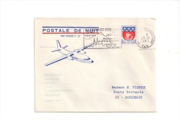 249 Postale De Nuit   21 10 1968  Clermont Ferrand  Bordeaux - Primeros Vuelos