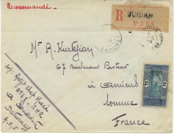 N°81 Sur Lettre  Rec. De Ouidah Du 5-12-29 Pour Amiens (Somme) - Storia Postale