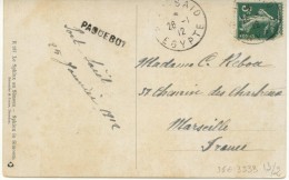 5c. Semeuse Vert Sur CP De Port-Said Pour Marseille Du 26-1-12+cachet Paquebot - Cartas & Documentos