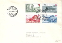 Schweiz Suisse 1948: Satz-Brief Mit Zu WII 38-41 Mi 508-511 Yv 457-460 Mit ⊙ ZÜRICH 30.XI.48 (Zu CHF 45.00) - Brieven En Documenten