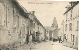 SONGEONS*** La Mairie Et L'église  *** Belle Cpa Animée - Songeons