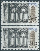 Variété : N° 2255 Abbaye De Noirlac Impression Défectueuse De L'intérieur De L'abbaye  + Normal  ** - Unused Stamps