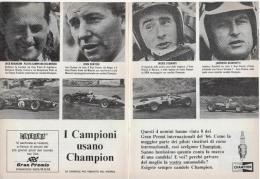 1967 - CHAMPION (Brabham Repco - Surtees Ferrari - Stewart BRM - Scarfiotti Ferrari) 2 P. Pubblicità Cm.13 X 18 - Car Racing - F1