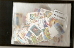 AUSTRALIE   300 TIMBRES GRANDS ET PETITS FORMATS TOUS  DIFFERENTS - Collections
