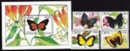 GHANA PAPILLONS. Serie+ Bloc. ** MNH - Schmetterlinge