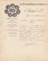 69 GIVORS MARSEILLE  LYON FACTURE 1907  Anc. Maison JACQUARD COIGNET MITAL & Cie  Colles Fortes Engrais   -  B45 - 1900 – 1949