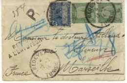 N°35+31x2 Sur Lettre De Redeyet Du 12-2-14 Pour Marseille - Storia Postale