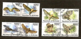 Burundi 2011 OCBn° 1310-17 (°) Used Cote 30 Euro Faune Oiseaux Uilen Hiboux - Used Stamps