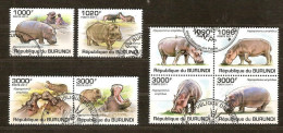 Burundi 2011 OCBn° 1318-25 (°) Used Cote 30 Euro Faune Nijlpaarden Hippopotames - Gebruikt