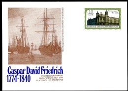 DDR PP21 B2/001 Privat-Postkarte CASPAR DAVID FRIEDRICH Greifswald 1990 NGK 6,00 € - Private Postcards - Mint