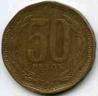 Chili Chile 50 Pesos 2010 KM 219.2 - Cile
