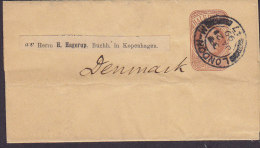 Great Britain Postal Stationery Ganzsache Entier ½P Victoria Wrapper Streifband LONDON 1899 KØBENHAVN K. (Arr.) Denmark - Material Postal
